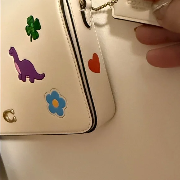 Authentic Coach Cream Crossbody Bag with Colorful Patches - Picture 14 of 16